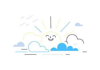 Free Cartoon Sun Vector - vector gratuit #388281